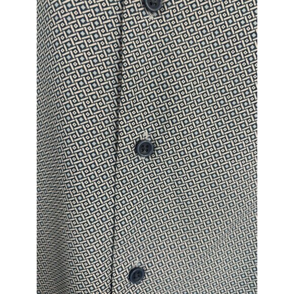 Tom Baine Mens Dress Shirt Wrinkle Free Medium Slim Fit 15 -15.5 Blue - Picture 3 of 7